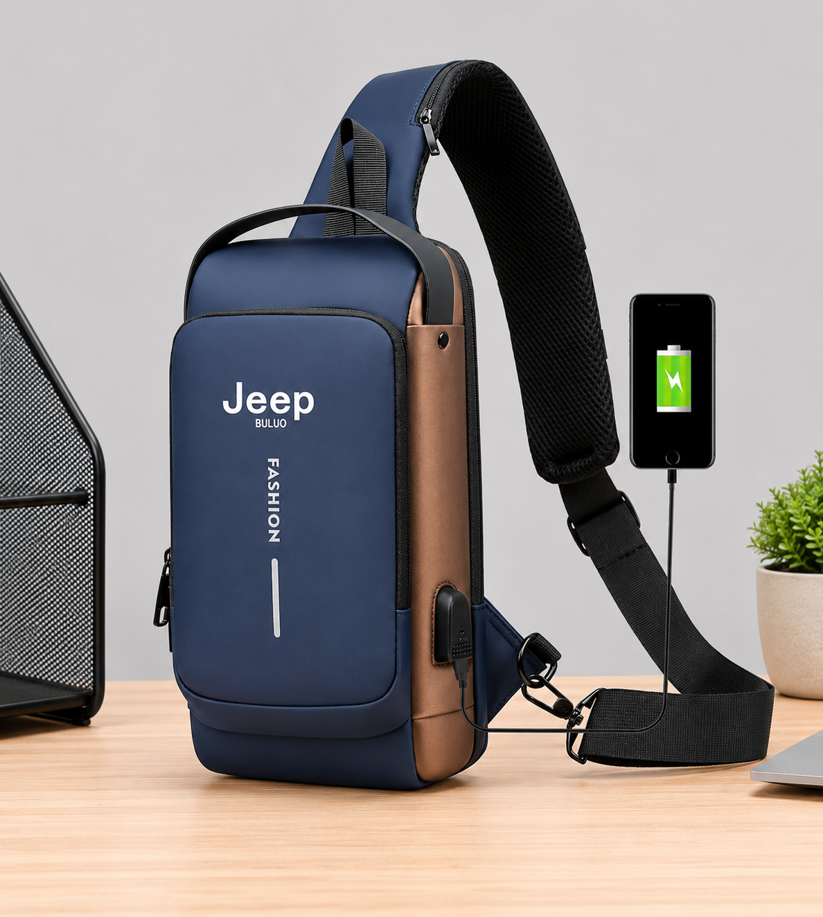 SACHOUCH JEEP MODÈLE 5 SACOCHE ANTIVOL - USB - IMPERMÉABLE